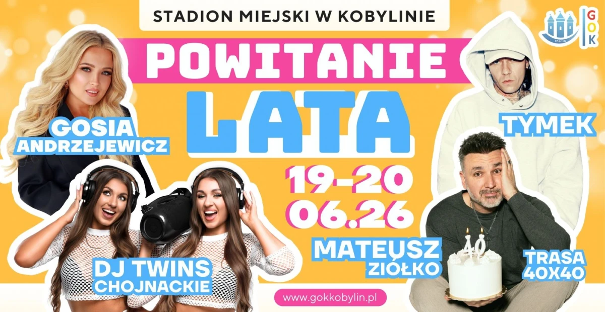 Powitanie Lata Kobylin 2026 – Tymek, Gosia Andrzejewicz i Mateusz Ziółko na Stadionie Miejskim