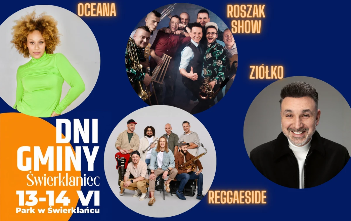 Dni Gminy Świerklaniec 13–14 czerwca – Oceana, Roszak Show, Ziółko i Reggaeside w Parku w Świerklańcu