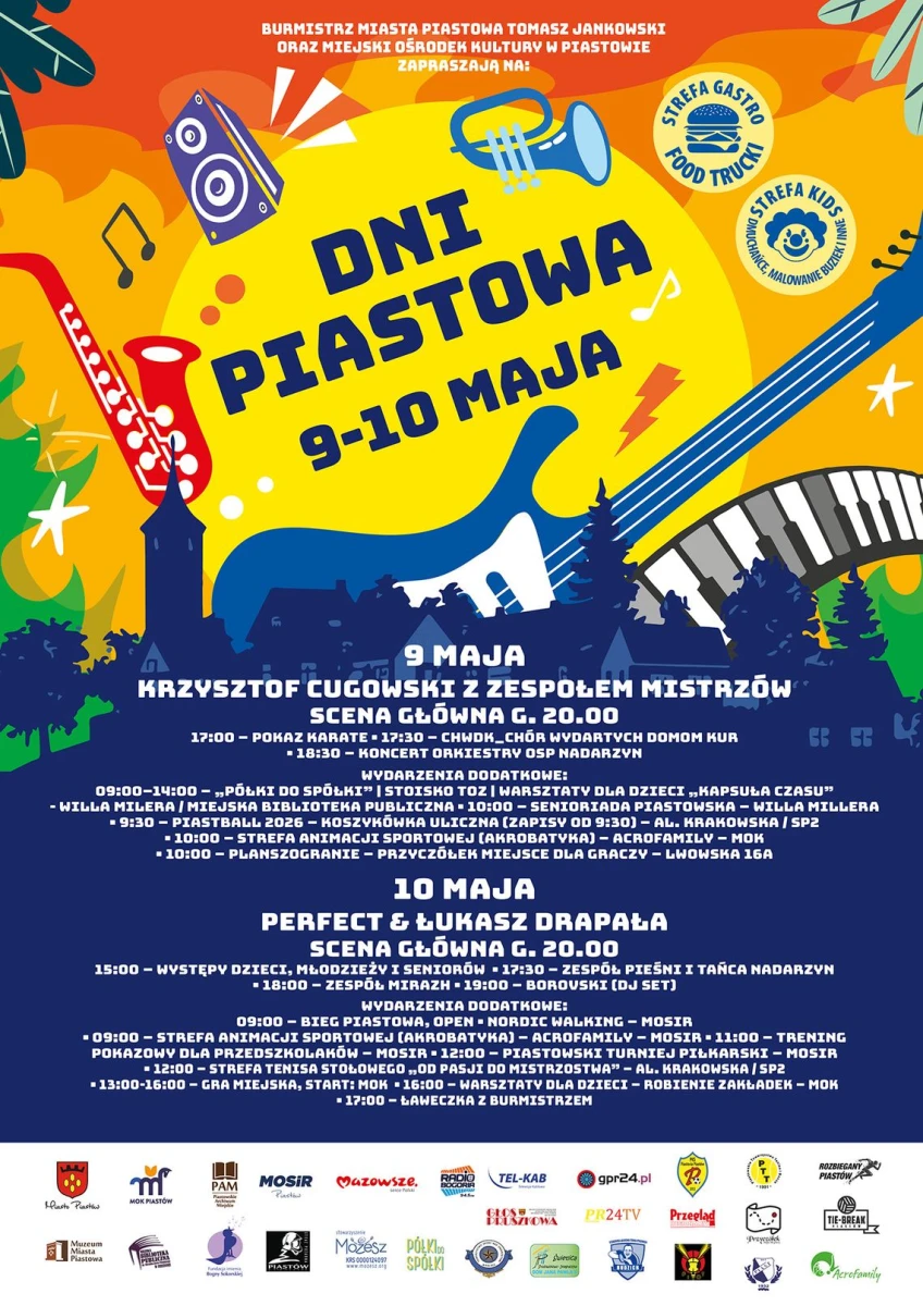 Dni Piastowa 9–10 maja – Krzysztof Cugowski i Perfect z Łukaszem Drapałą. Program imprezy