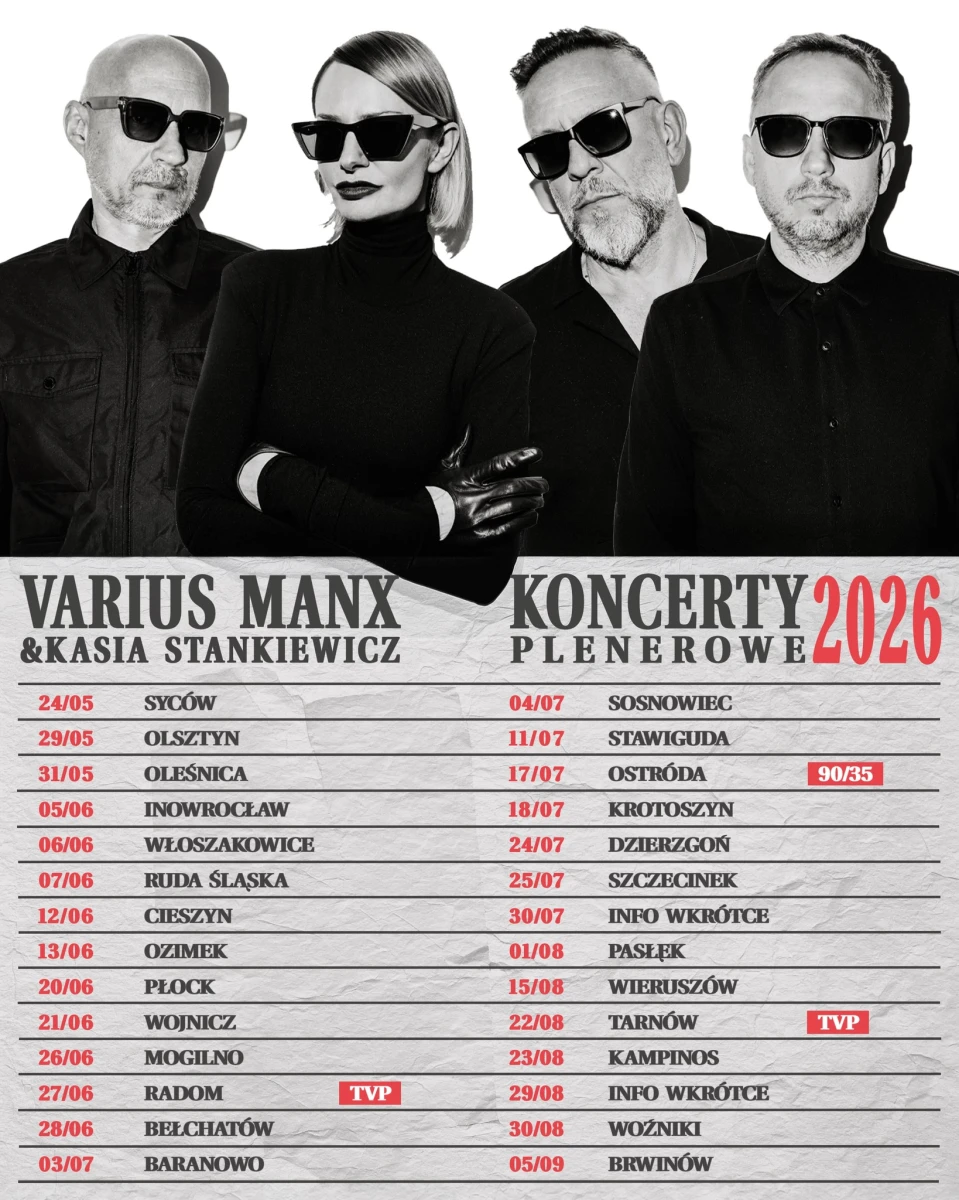 Varius Manx & Kasia Stankiewicz – koncerty plenerowe 2026. Terminy, miasta, bilety i lista trasy