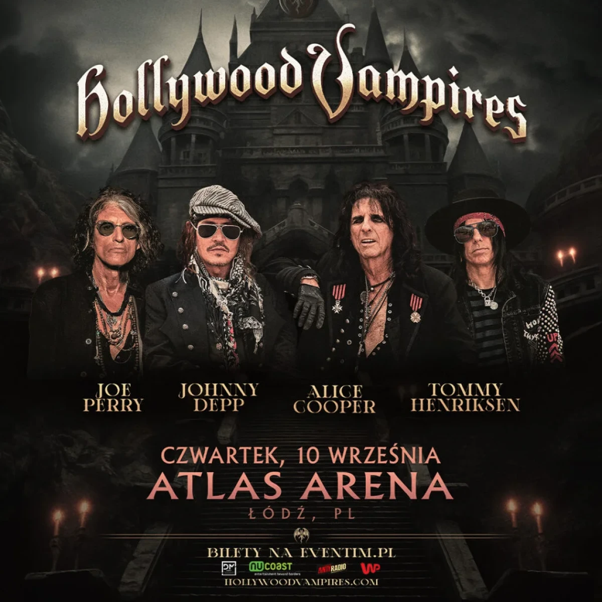 Hollywood Vampires w Polsce 2026! Alice Cooper, Johnny Depp i Joe Perry zagrają w Łodzi