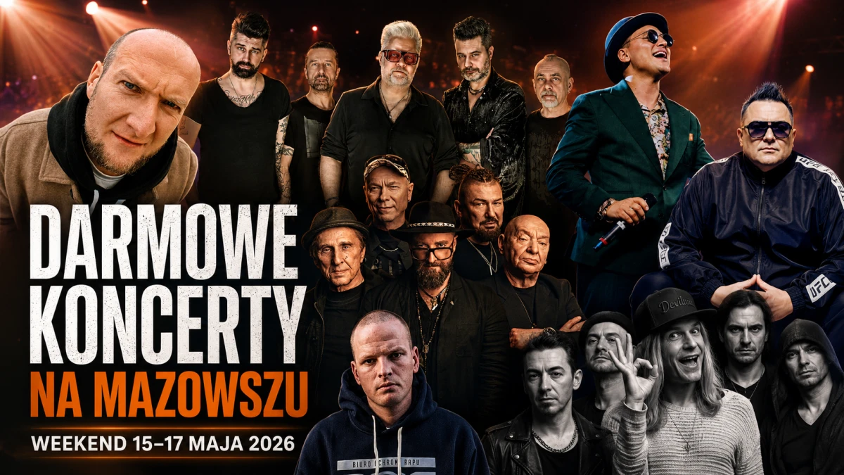 Koncerty na Mazowszu w weekend 15–17 maja 2026. T.Love, IRA, Paluch, Festiwal Grzesiuka i darmowe imprezy
