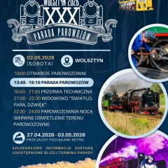 XXX Parada Parowozów 2026 w Wolsztynie – jubileuszowe święto kolei, pociągi retro i widowisko nocne