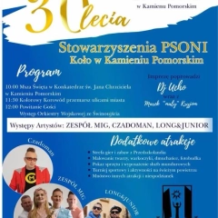Obchody 30-lecia Stowarzyszenia PSONI w Kamieniu Pomorskim 2026 – MIG, Czadoman i Long&Junior w amfiteatrze